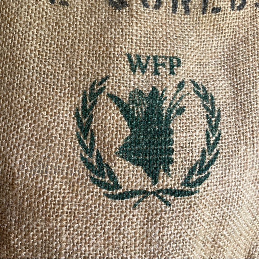 Feed Burlap Tote Bag Reversible With Canvas Straps - image 2